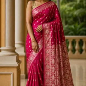 Premium quality Mashru Satin Silk Saree with Blouse Piece.