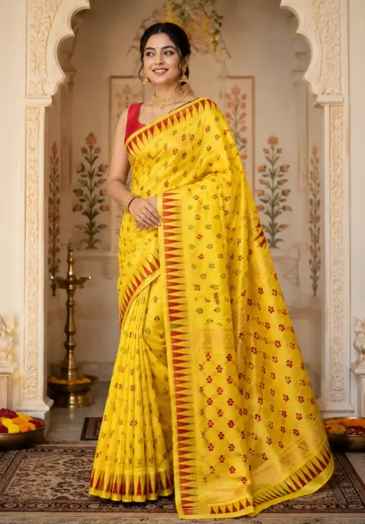 Soft quality Handloom Saree with Blouse Piece.