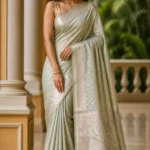 Premium quality Mashru Satin Silk Saree with Pastel Colour & Blouse Piece.
