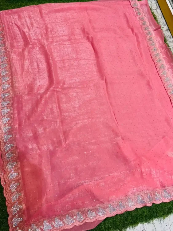 Premium quality Chiffon Party Wear Saree With Blouse piece - Image 3