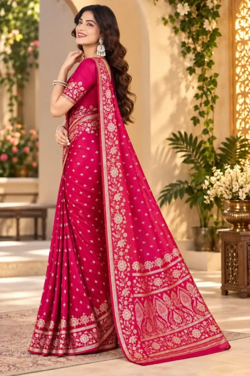 Premium quality Mashru Satin Silk Saree with Blouse Piece. - Image 2