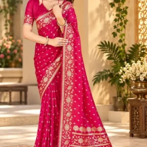 Premium quality Mashru Satin Silk Saree with Blouse Piece.