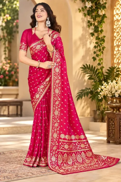 Premium quality Mashru Satin Silk Saree with Blouse Piece.