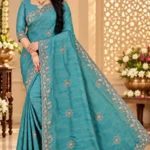 Soft quality Fendy Shiffon Saree with Swarovski Works & Blouse Piece.