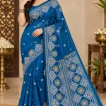 Premium quality Gujrati Silk Saree With thread works & Blouse Piece