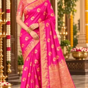 Premium quality Satin Mashru Silk Saree with Blouse Piece.