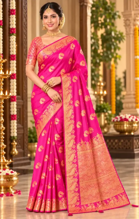 Premium quality Satin Mashru Silk Saree with Blouse Piece.