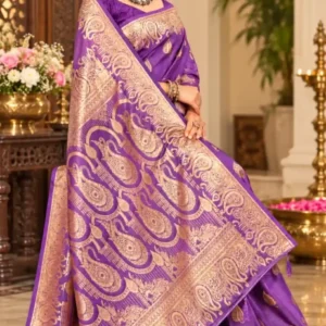 Soft quality Mashru Silk Saree in open border with Blouse Piece