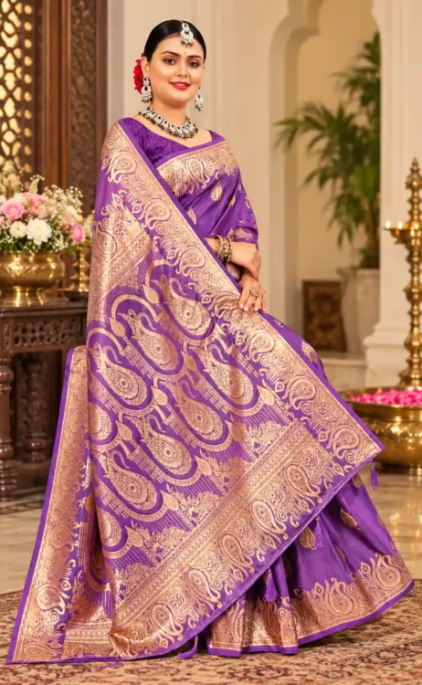 Soft quality Mashru Silk Saree in open border with Blouse Piece
