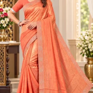 Soft quality Fendy Shiffon Saree with Swarovski Works & Blouse Piece.
