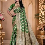 Soft quality Satin Silk Saree with Swarovski Works & Blouse Piece.