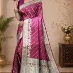Soft quality Satin Silk Saree with Swarovski Works & Blouse Piece.