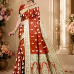 Soft quality Satin Silk Saree with Swarovski Works & Blouse Piece.