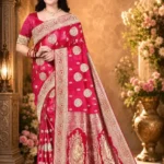 Soft quality Satin Silk Saree with Swarovski Works & Blouse Piece.