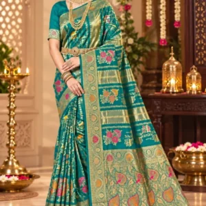 Premium quality Mashru Tissue Silk Saree with Blouse Piece.