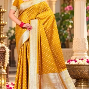 Soft quality Mashru Silk Saree with Blouse Piece.