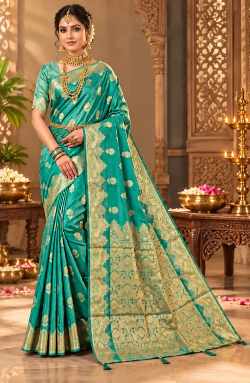 Premium quality Satin Mashru Silk Saree with Blouse Piece.
