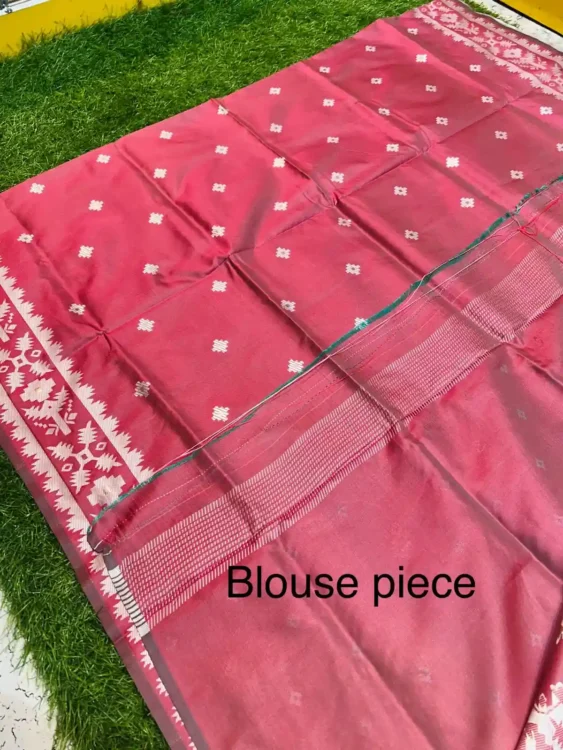 Soft quality Silk Saree in Jamdhani Works With Blouse Piece. - Image 3