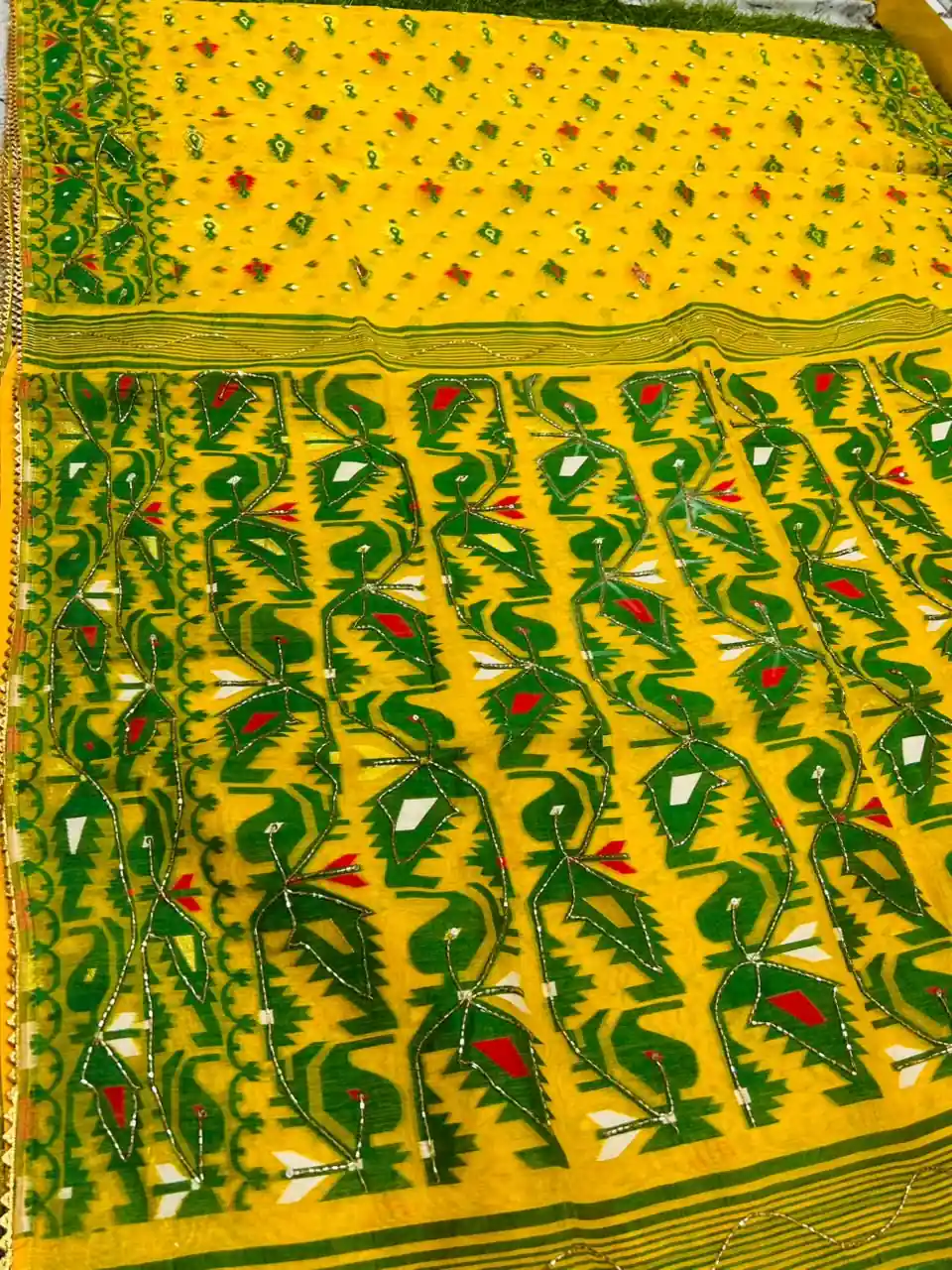 Premium quality Cutdana Jamdhani Cotton Saree . - Image 3