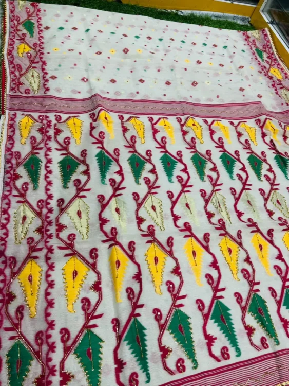 Premium quality Cutdana Jamdhani Cotton Saree .