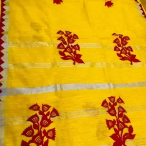 Soft quality Handloom Saree in Applique works & Blouse Piece.