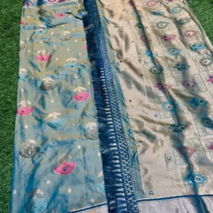 Soft quality Silk Saree With Mirror Works & Blouse Piece.