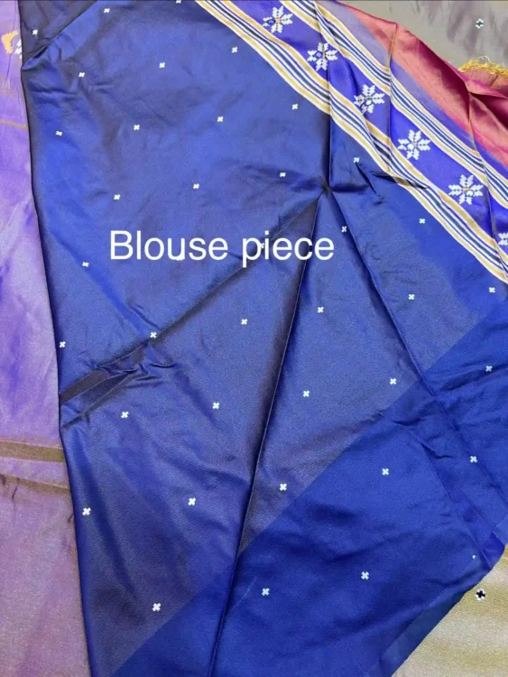 Soft quality Silk Saree With Mirror Works & Blouse Piece. - Image 4