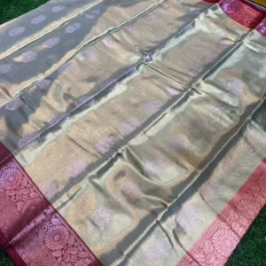 Premium quality Tissue Silk Saree in Contrast With Blouse Piece.