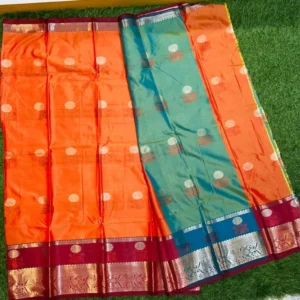 Soft quality Bhagalpuri Silk Saree With Contrast Border Blouse piece
