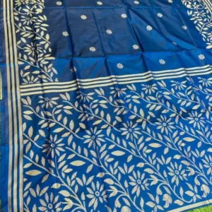 Soft quality Kantha Stitch Silk Saree With Blouse piece