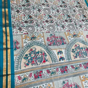 Soft quality Kerala cotton Saree in Prints works With Blouse Piece.