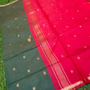 Soft quality Kerala cotton Saree in Prints works & Contarst Border With Blouse Piece.
