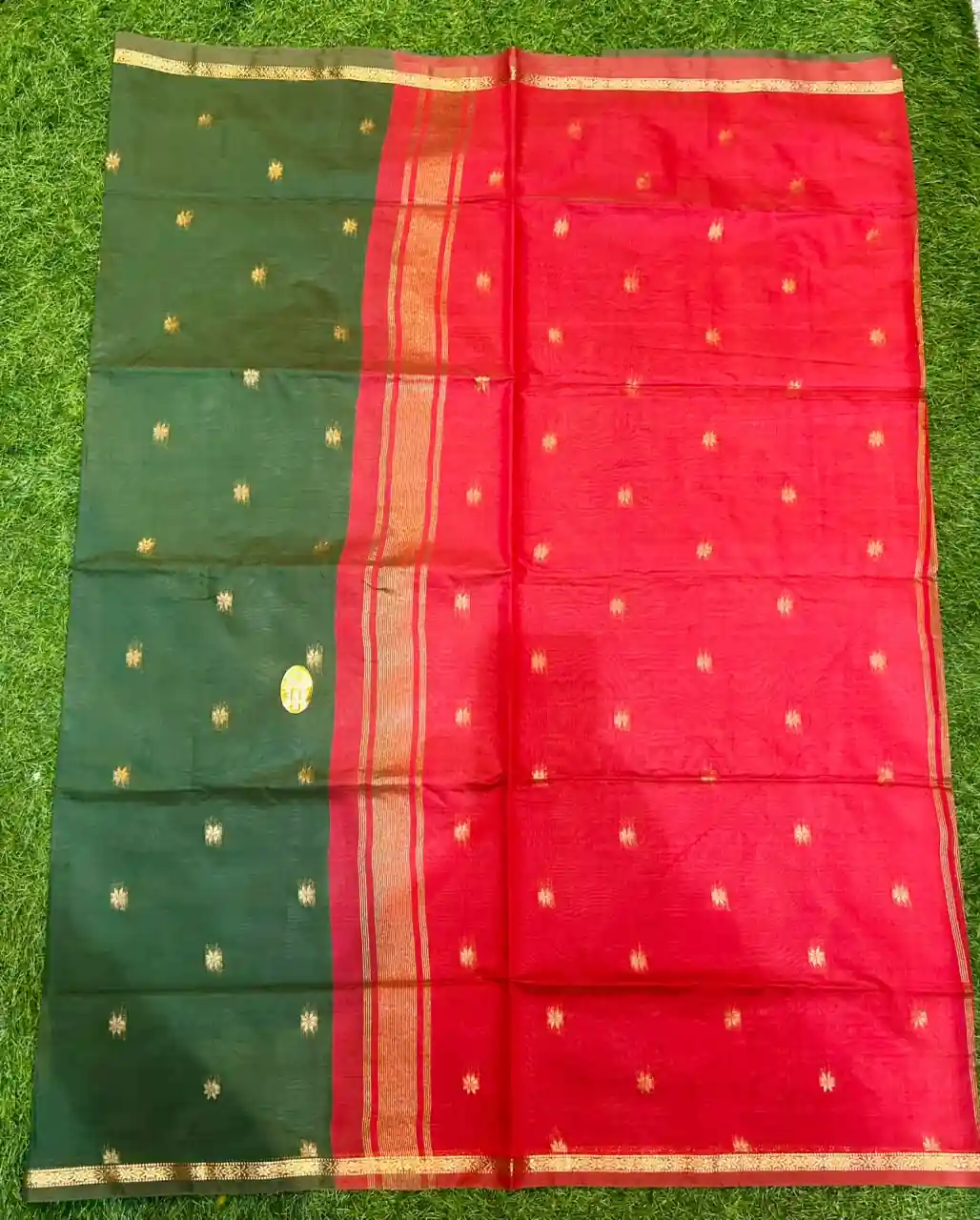 Soft quality Kerala cotton Saree in Prints works & Contarst Border With Blouse Piece. - Image 2