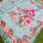 Premium quality Chinnon Party Wear Saree With Blouse piece