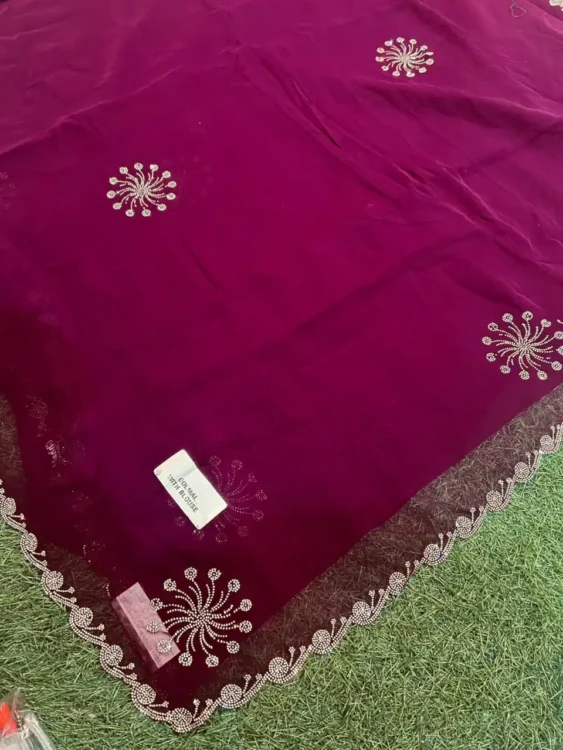 Premium quality Chiffon Party Wear Saree With Blouse piece