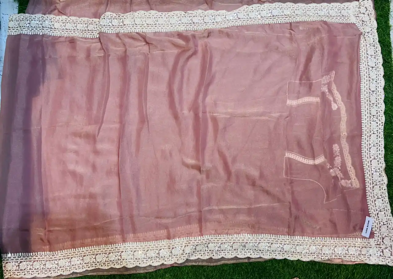 Premium quality Chiffon Party Wear Saree With Blouse piece - Image 2