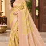 Soft quality Tashar Silk Saree With thread works & Blouse Piece