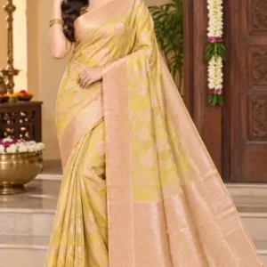 Soft quality Tashar Silk Saree With thread works & Blouse Piece