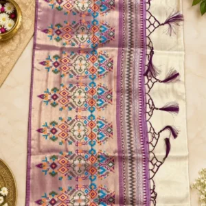 Premium quality Tashar Silk Saree in contrast border With Blouse Piece