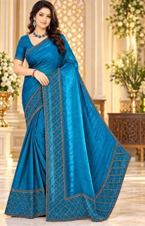 Premium quality Party Wear Saree With Blouse piece