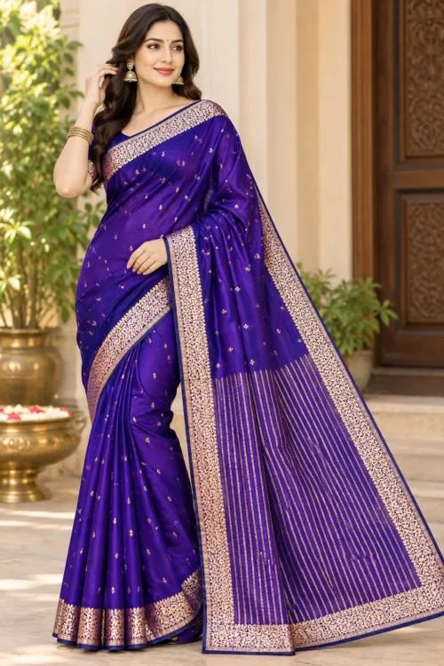 Soft quality Crap Shiffon Saree with Jarkhan Works & Blouse Piece.