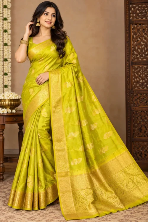 Soft quality Copper Silk Saree With Blouse piece
