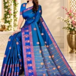 Soft quality Silk Saree in Contrast border with Swarovski Works & Blouse Piece.