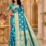 Soft quality Satin Silk Saree with Swarovski Works & Blouse Piece.