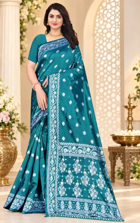 Soft quality Bandhej Silk Saree With Blouse piece