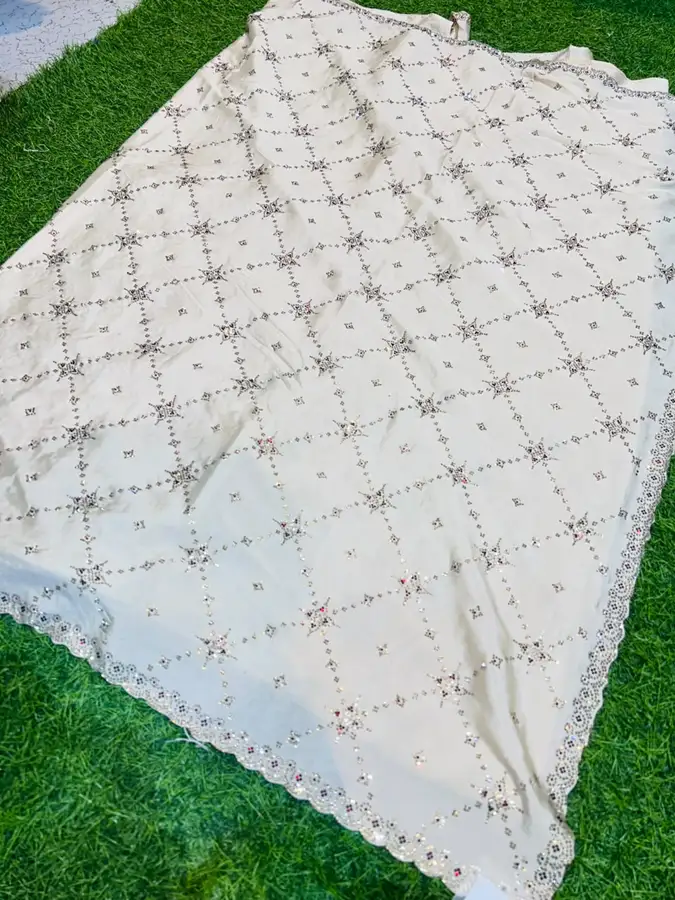 Soft quality Chiffon Party Wear Saree With Blouse piece - Image 2