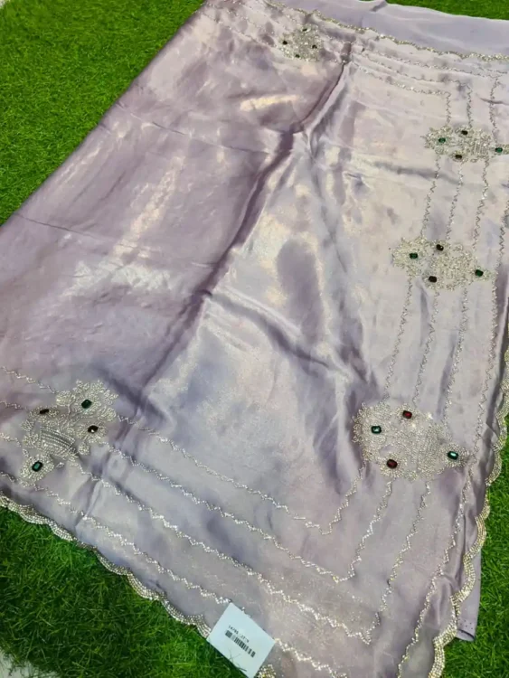 Soft quality Chiffon Party Wear Saree With Blouse piece - Image 2